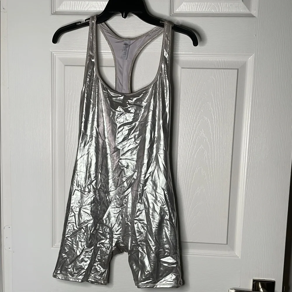 SKIMS metallic one piece swimsuit